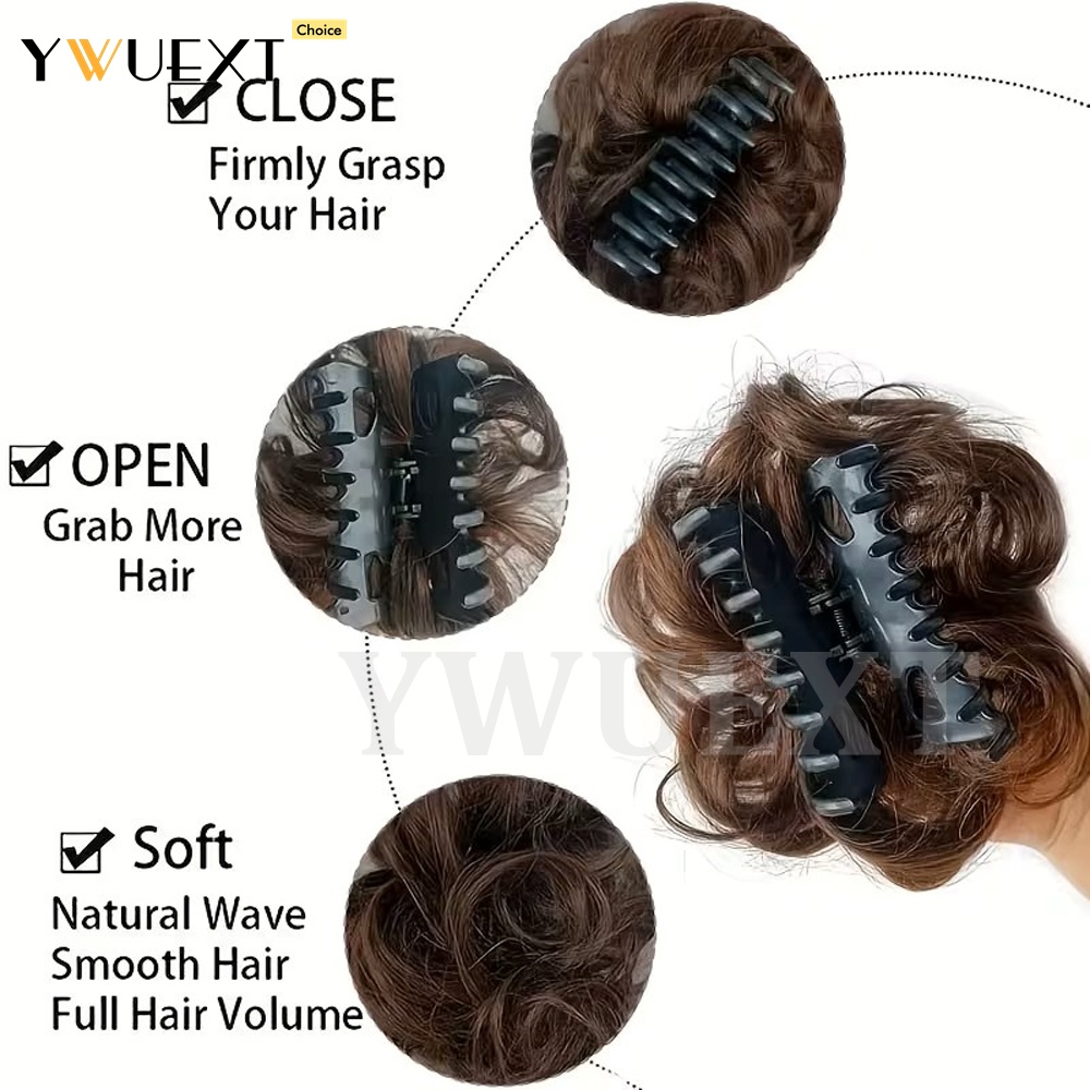 40g/パック クロークリップ式ヘアバンズ メッシーカールヘ - Claw Clip Messy Bun Hair Piece のレビューと価格