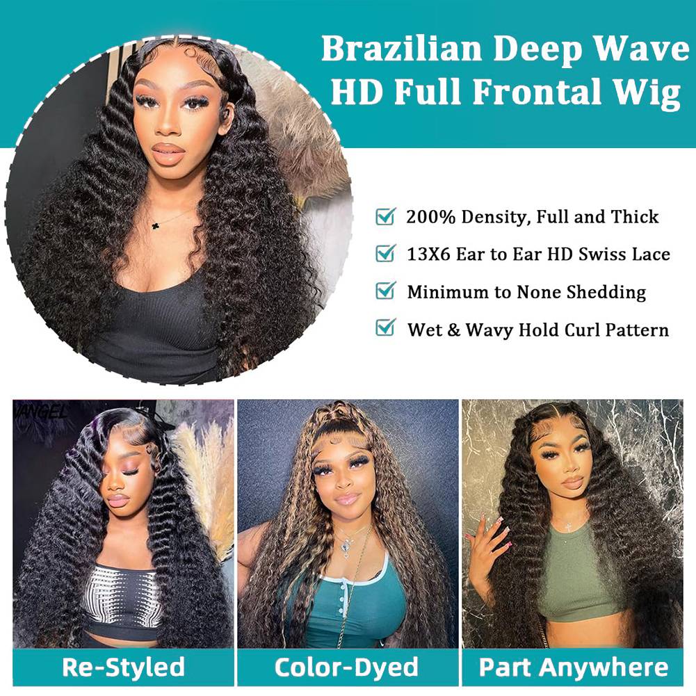 40インチ、46インチのディープウェーブ、13x6、13x4 - Lace Front Wigs のレビューと価格