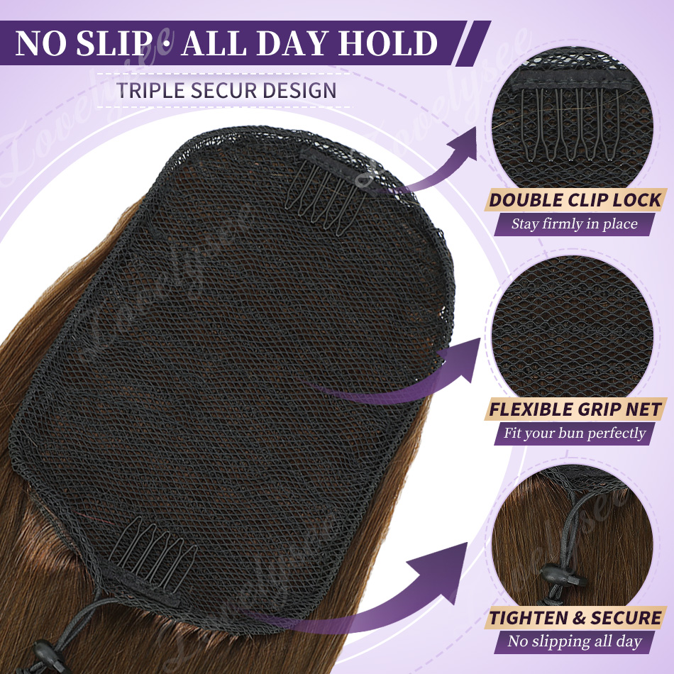 14-18インチのショートドローストリングポニーテール、10 - Seamless Clip In Hair Extensions Human Hair のレビューと価格