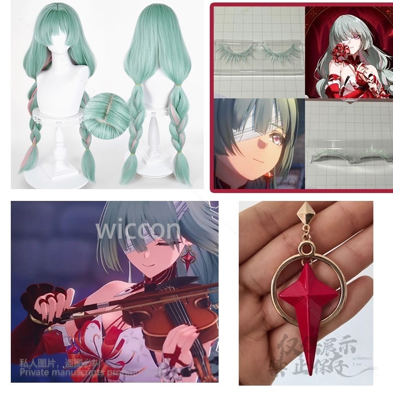 アニメ Phrolova コスプレウィッググリーンピンク混合 - Synthetic Wigs のレビューと価格