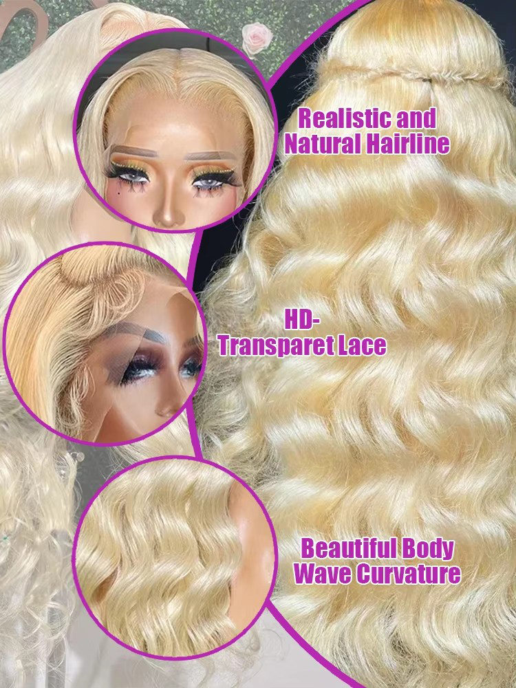 30～40インチ 613ハニーブロンド人毛ウィッグ 13x4 - 613 Blonde Body Wave Lace Front Wig のレビューと価格
