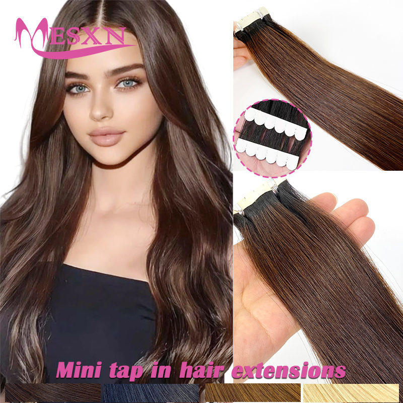 ミニテープ式人毛エクステ　本物の自然な髪の毛エクステ　ストレ - Invisible Tape In Extensions Real Hair のレビューと価格