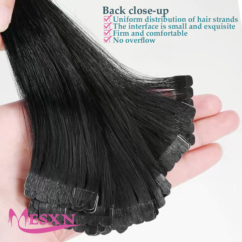 ミニテープ式人毛エクステ　本物の自然な髪の毛エクステ　ストレ - Invisible Tape In Extensions Real Hair のレビューと価格