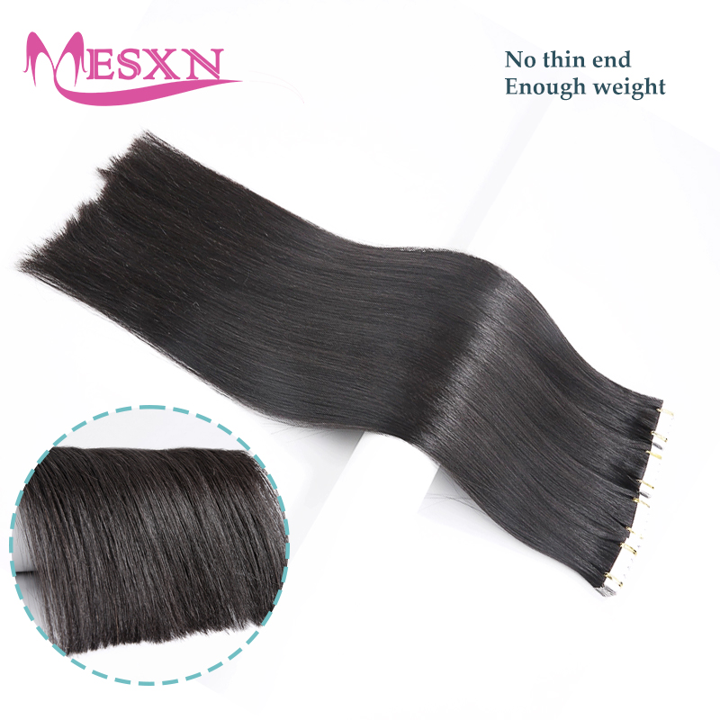 ミニテープ式人毛エクステ　本物の自然な髪の毛エクステ　ストレ - Invisible Tape In Extensions Real Hair のレビューと価格