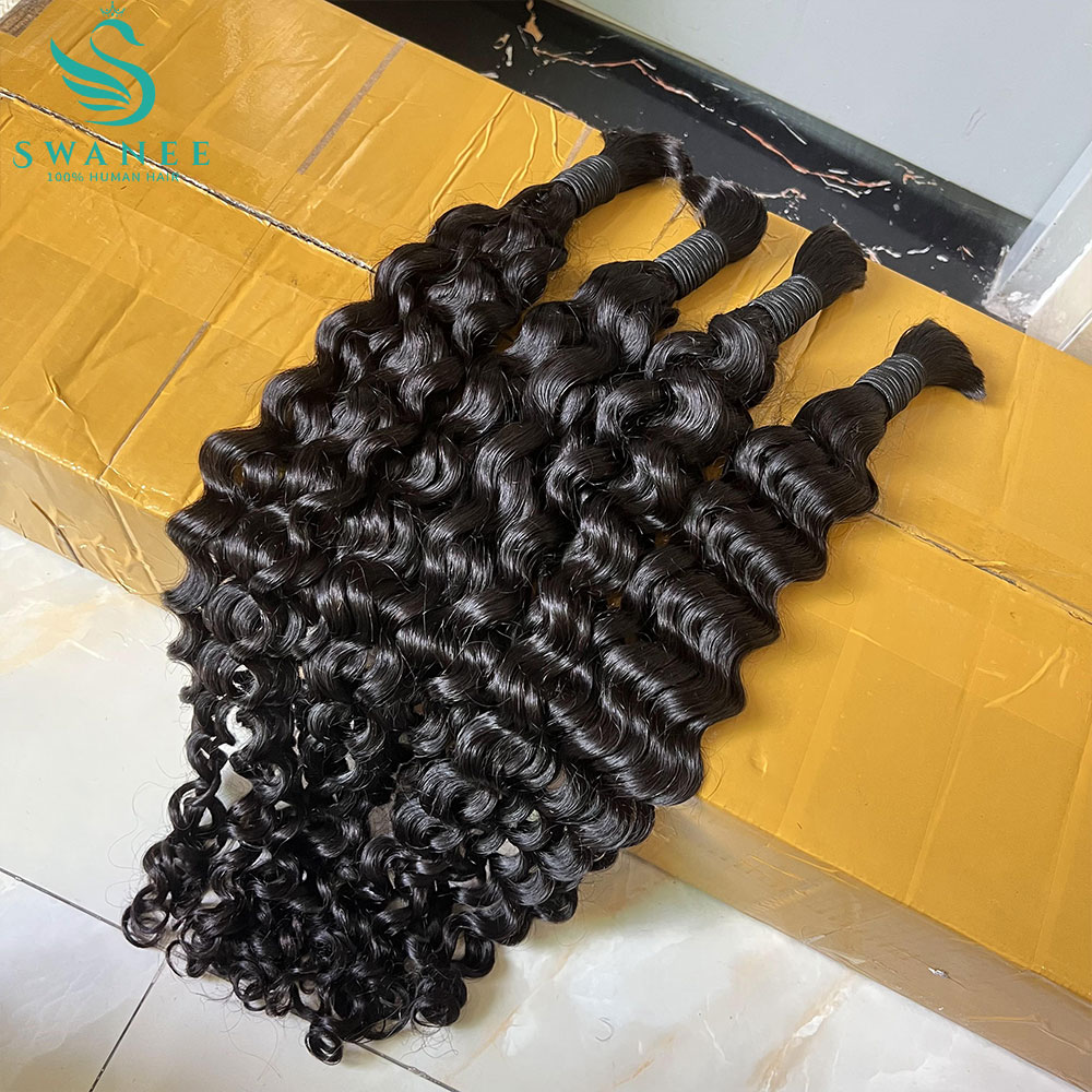 ウォーターウェーブ100%人毛バルク、ボヘミアンブレイズ用未 - Water Wave Bulk Human Hair For Braiding のレビューと価格