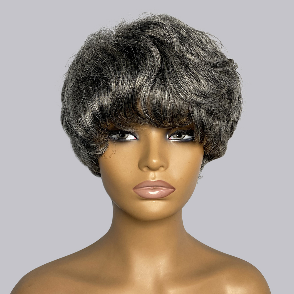 ピクシーカット人毛ウィッグ グレー # 280 # SP43 - Short Pixie Cut Wig Human Hair Cheap のレビューと価格