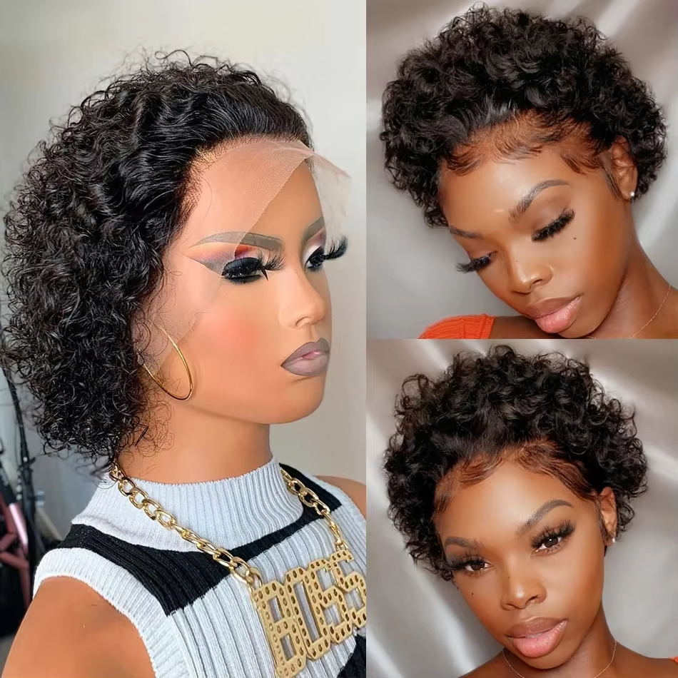 ピクシーカットウィッグ 13x4 ピクシーカール人毛ウィッグ - Short Pixie Cut Wig Human Hair Cheap のレビューと価格
