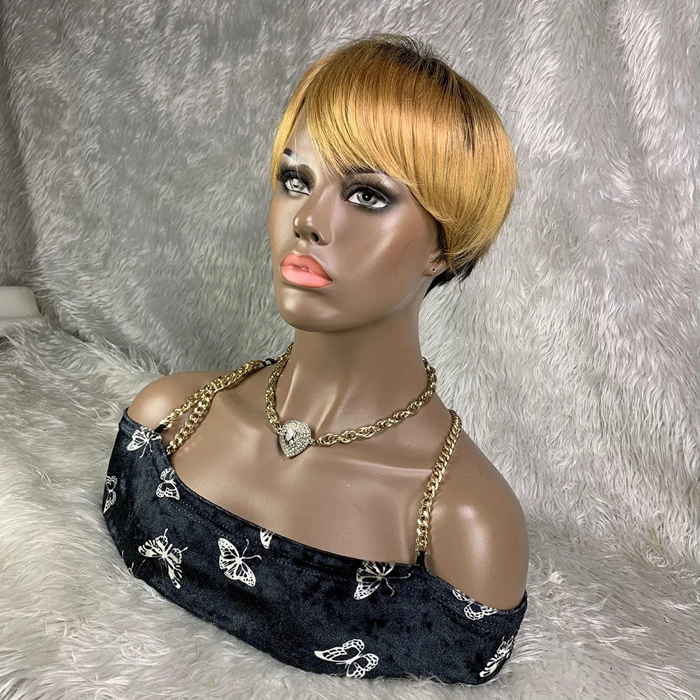 黒人女性のためのフリンジ付きストレートピクシーウィッグ,短い - Short Pixie Cut Wig Human Hair Cheap のレビューと価格