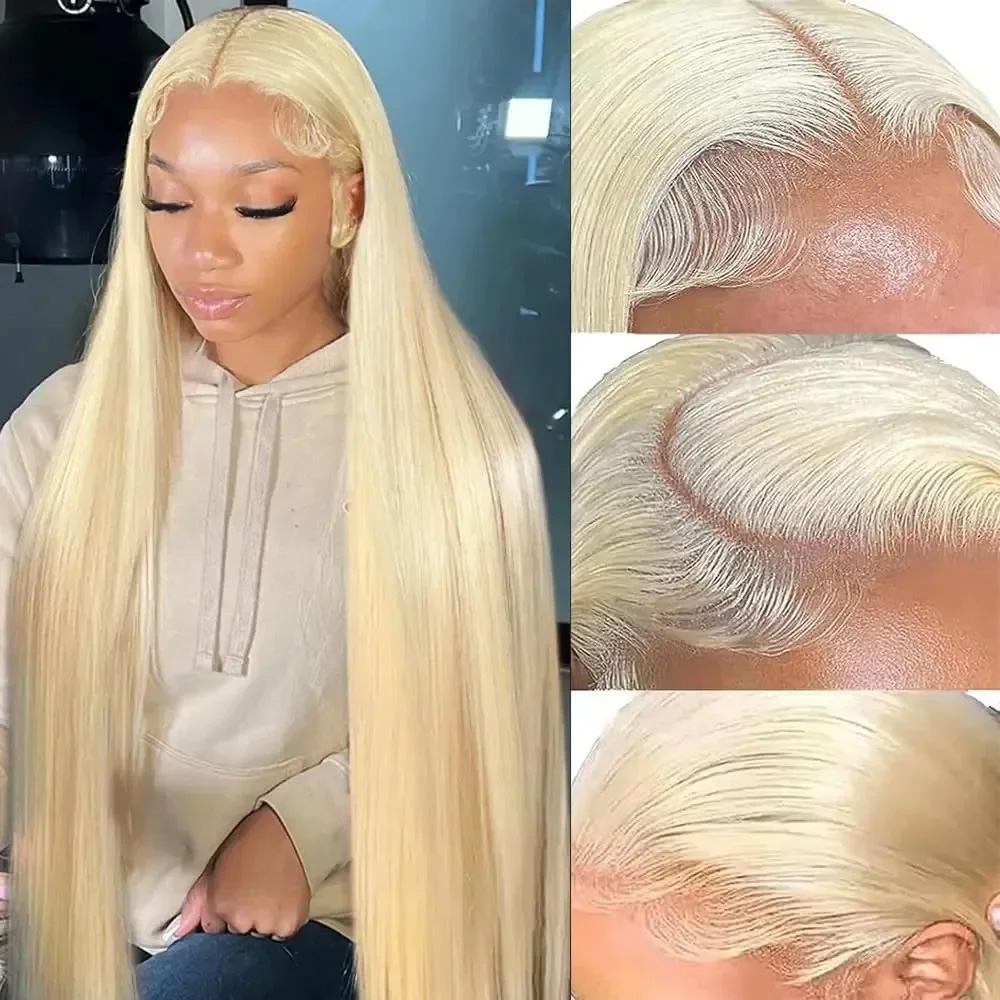 人毛 613 220% 密度 ハニーブロンド ストレートウィ - Hd Lace Frontal Wig Human Hair Pre Plucked のレビューと価格