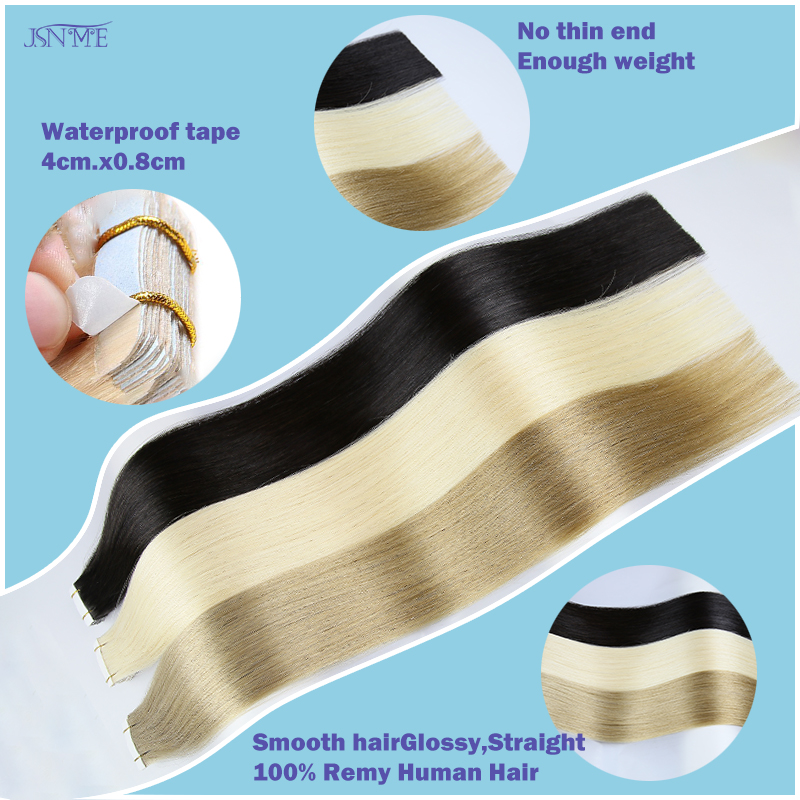 JSNME テープインヘアエクステ 目立たない100%人毛ス - Invisible Tape In Extensions Real Hair のレビューと価格