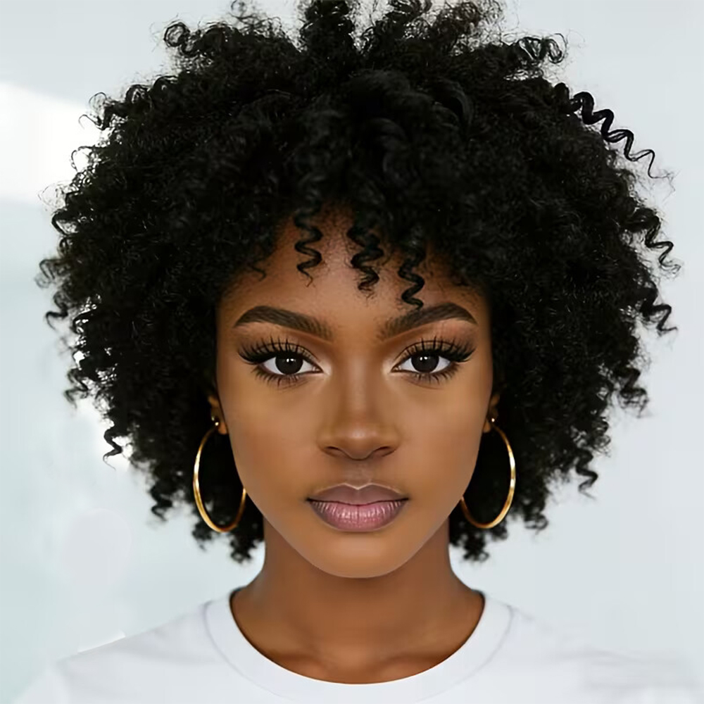 人毛ボブウィッグ ショートキンキーカーリー人毛ウィッグ ピク - Short Pixie Cut Wig Human Hair Cheap のレビューと価格