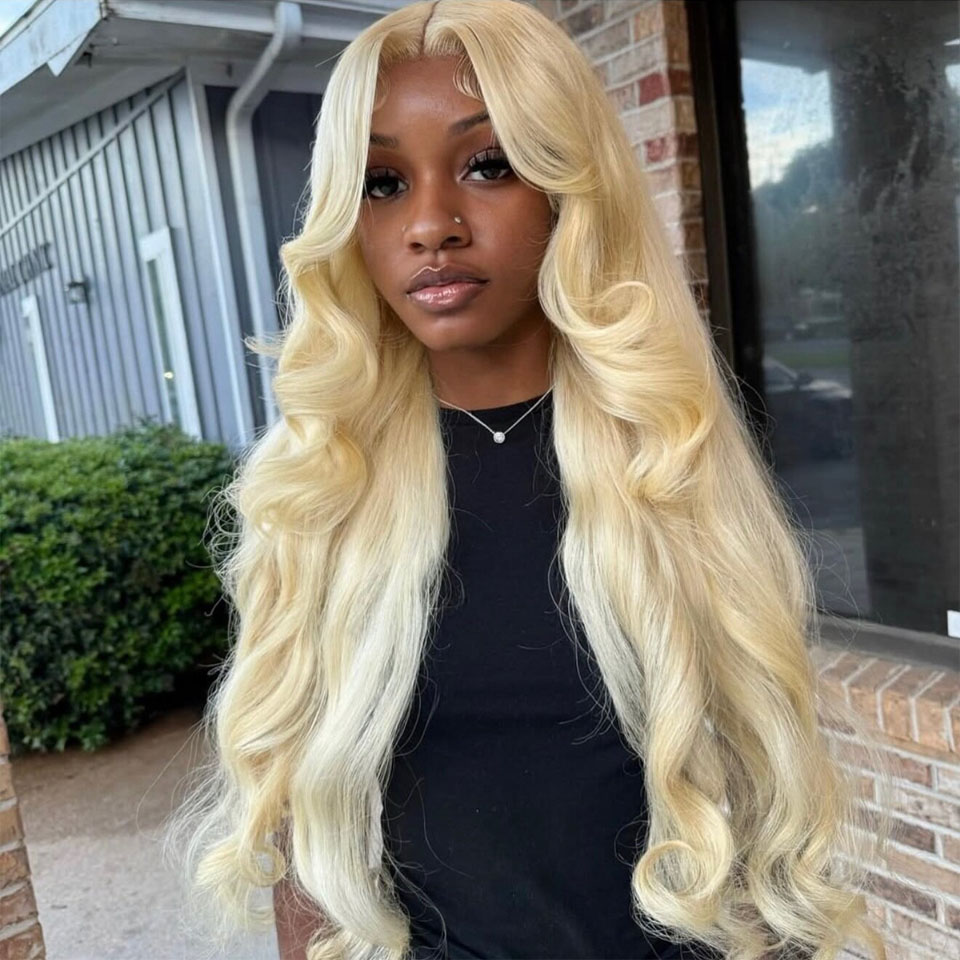 613ブロンド13x6 HD透明レースフロントウィッグ ブラ - 613 Blonde Body Wave Lace Front Wig のレビューと価格