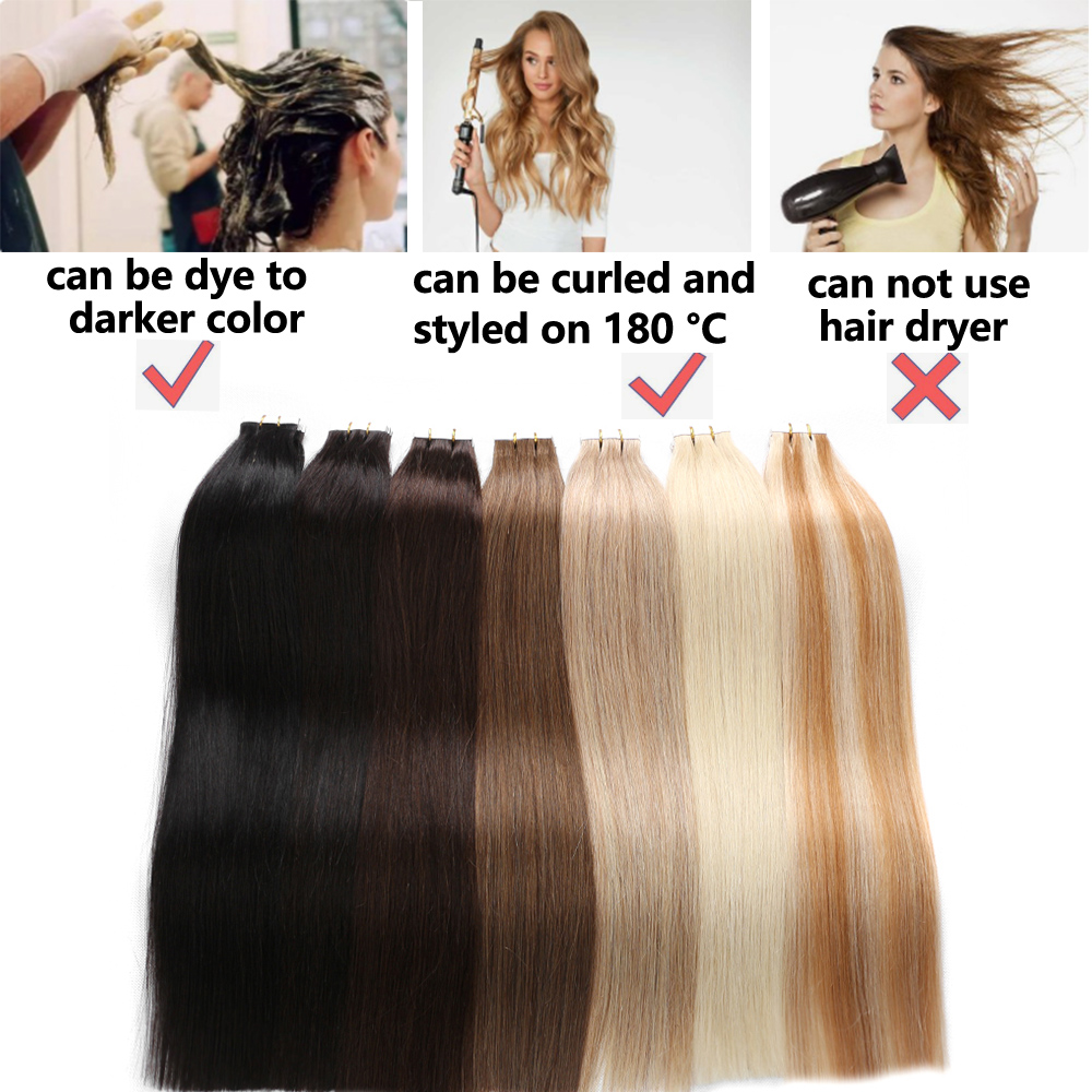 BHF テープインヘアエクステンション人毛 20 ピース/パ - Invisible Tape In Extensions Real Hair のレビューと価格