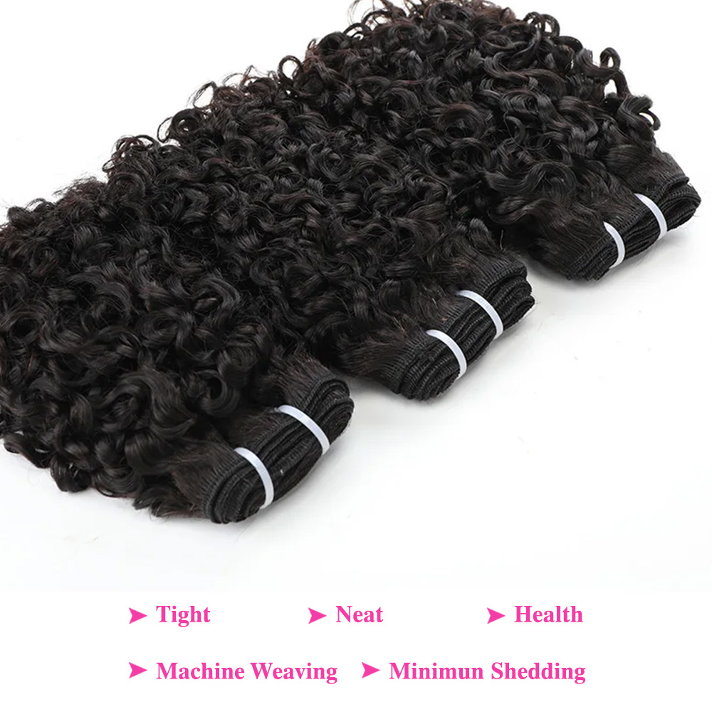 ピクシーカールヘアバンドル（クロージャー付き）ディープカーリ - Deep Wave 3 Bundles With Closure のレビューと価格