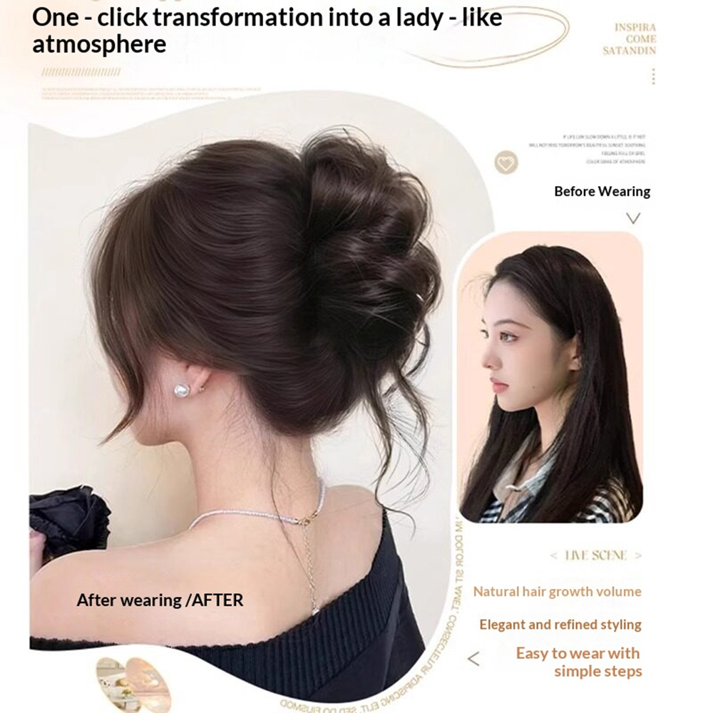 1pc エレガントなシニヨンお団子ヘアエクステンション クロ - Claw Clip Messy Bun Hair Piece のレビューと価格