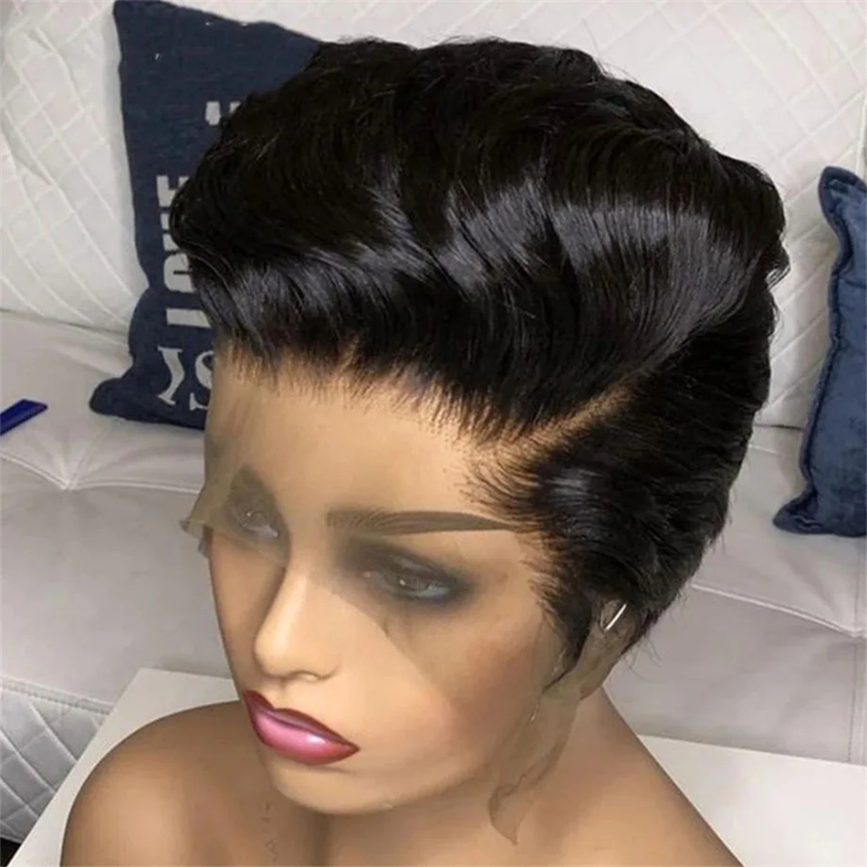 ピクシーカットウィッグ人毛 100% ストレートレースフロン - Short Pixie Cut Wig Human Hair Cheap のレビューと価格